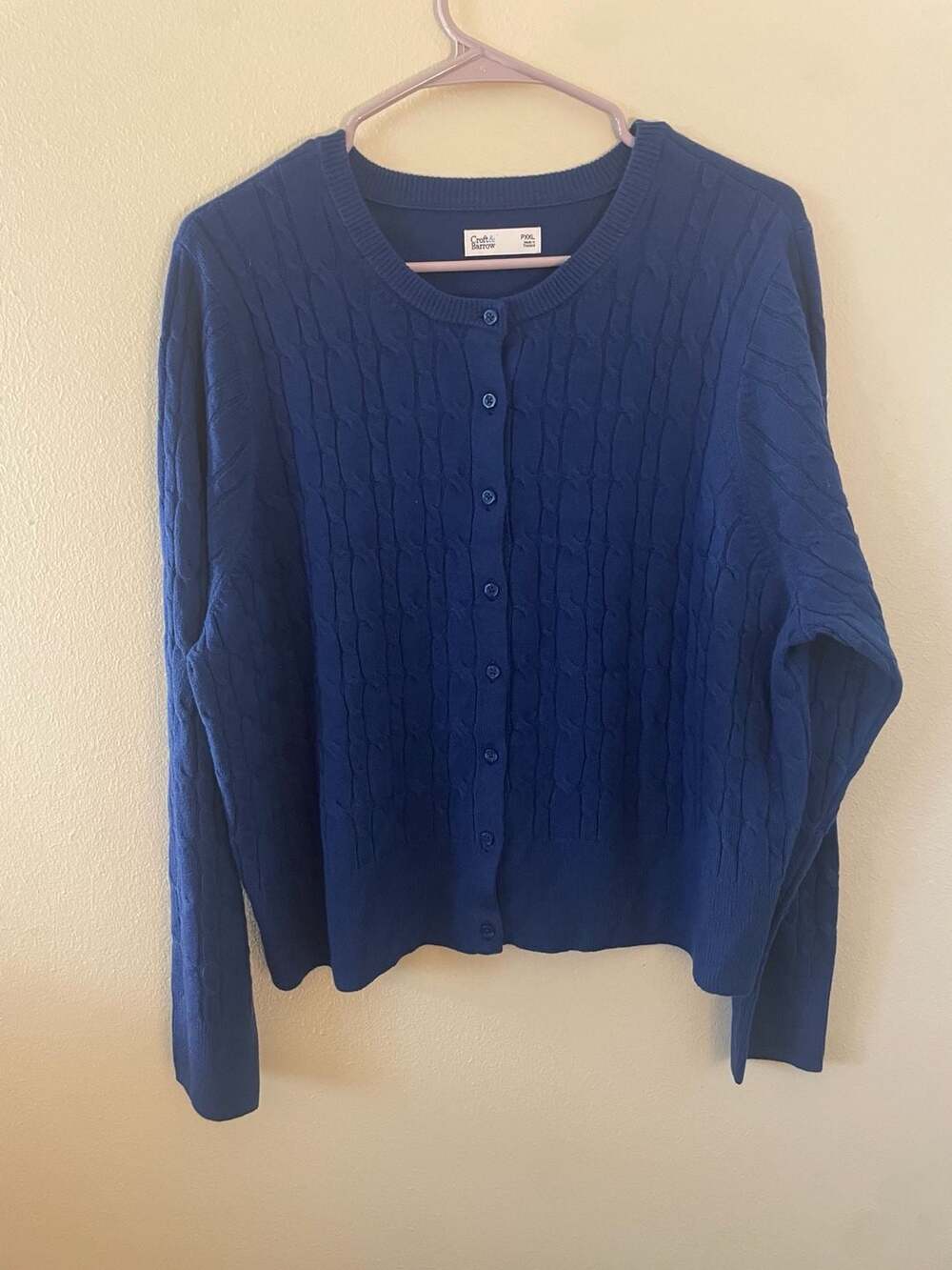 Vintage Croft & Barrow Blue Cable Knit Cardigan
PXXL